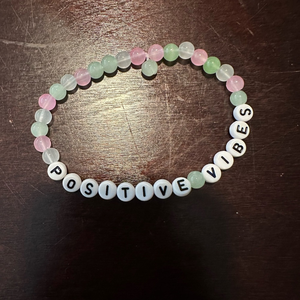 Positive Vibes Glass Bracelet